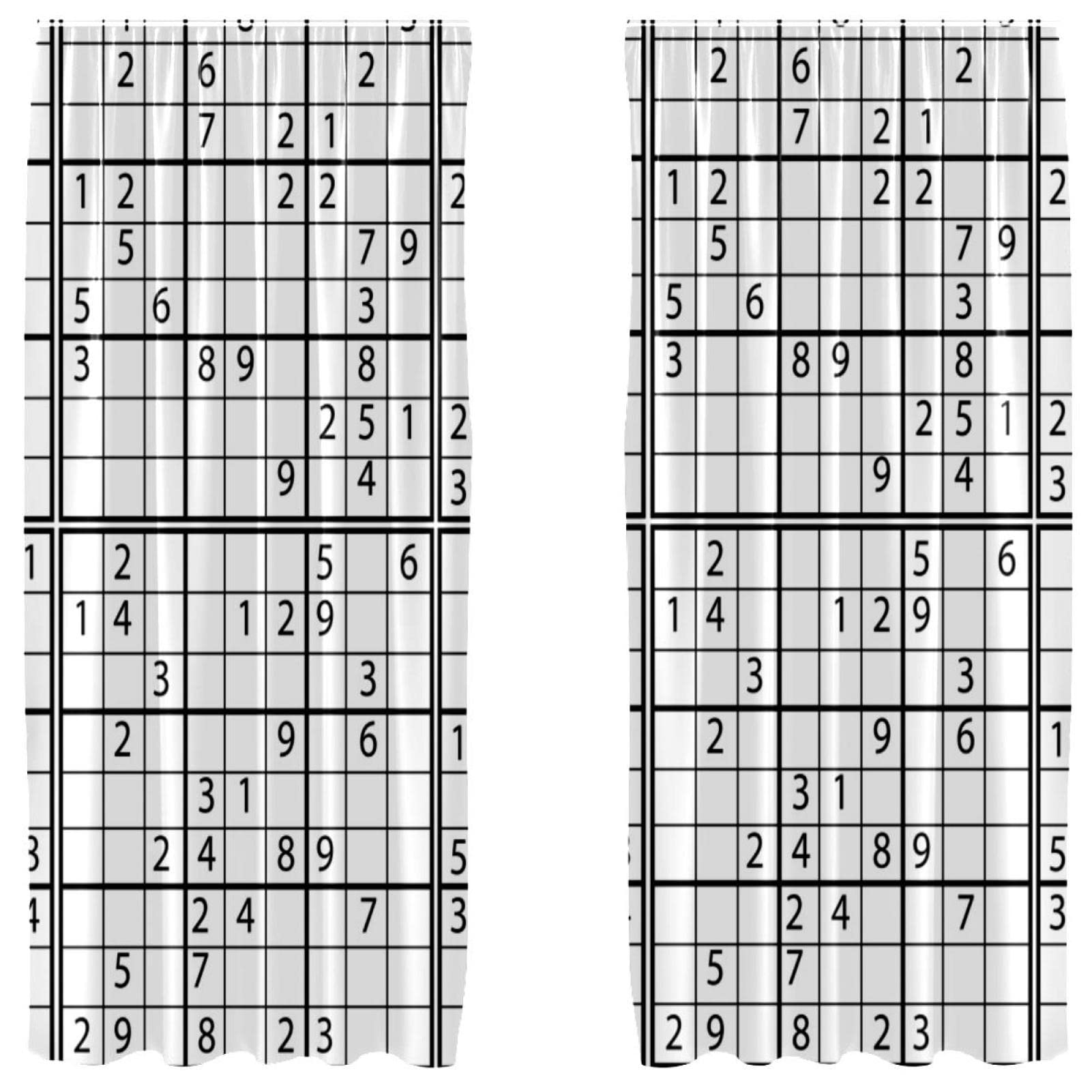 Rideaux occultants sudoku en microfibre pour bloquer la lumière du jour