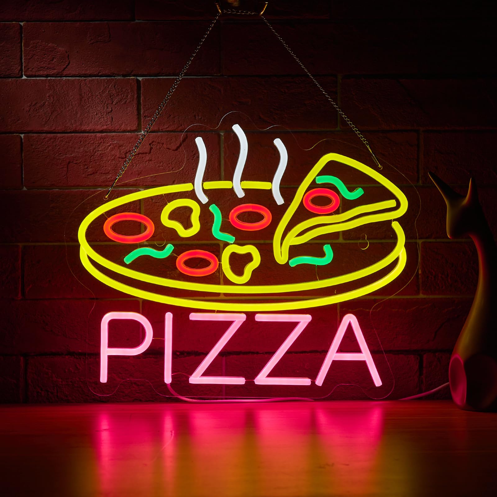 Amazon.com: Hoyoelec Pizza Neon Sign for Wall Décor Dimmable LED