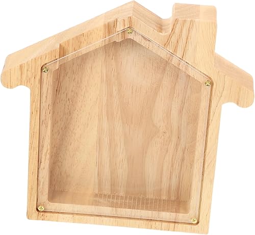 SAFIGLE Hucha de estrellas retro para decoración del hogar, decoración de estrella, decoración de madera, arte de pared de madera, banco de monedas,