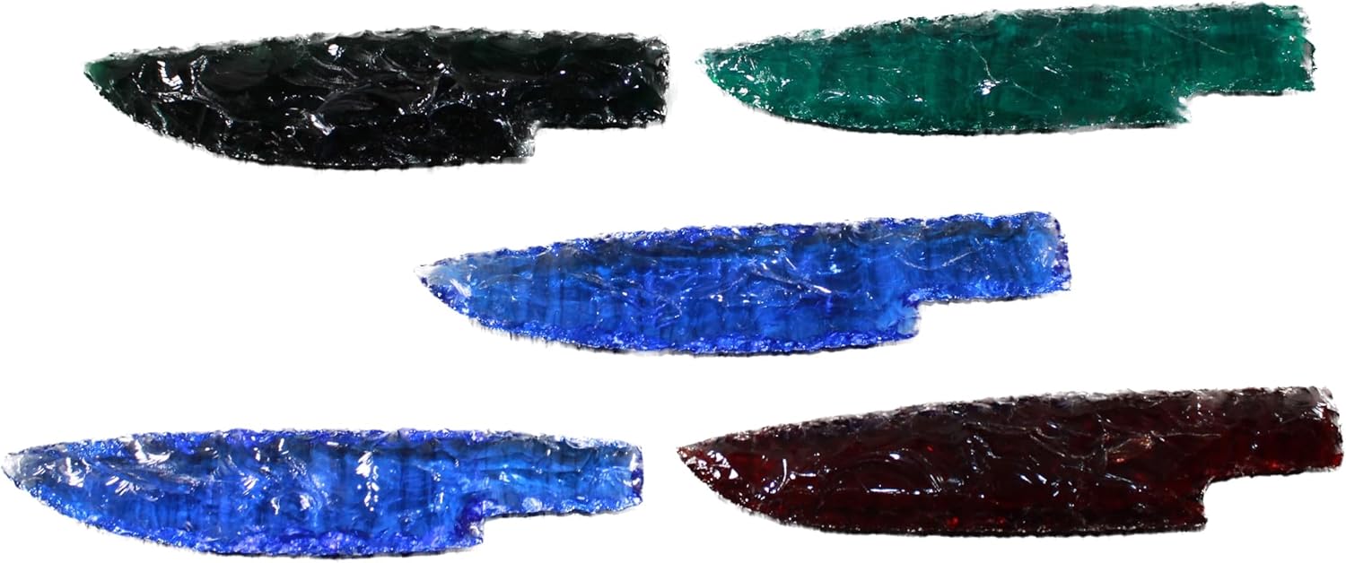 Mountain Man Knife 5 Glass Ornamental Knife Blades #9154