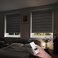 Vista 40 de ACMEART Persianas Cebra Motorizadas con Control Remoto, Control por APP y Funciona con Alexa/Google/Matter, Persianas de Ventana 100% Opacas
