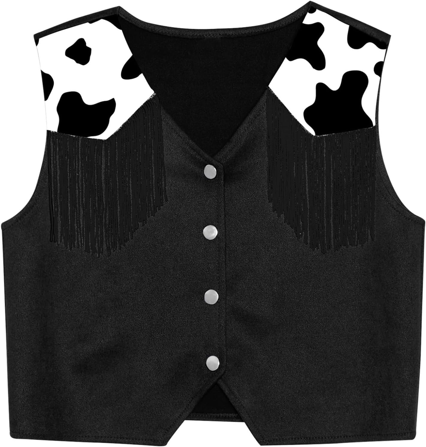 Choomomo Kids Western Cowboy Cowgirl Waistcoat V Neck Fringe Tassel Suit Vest Sleeveless Jacket Top