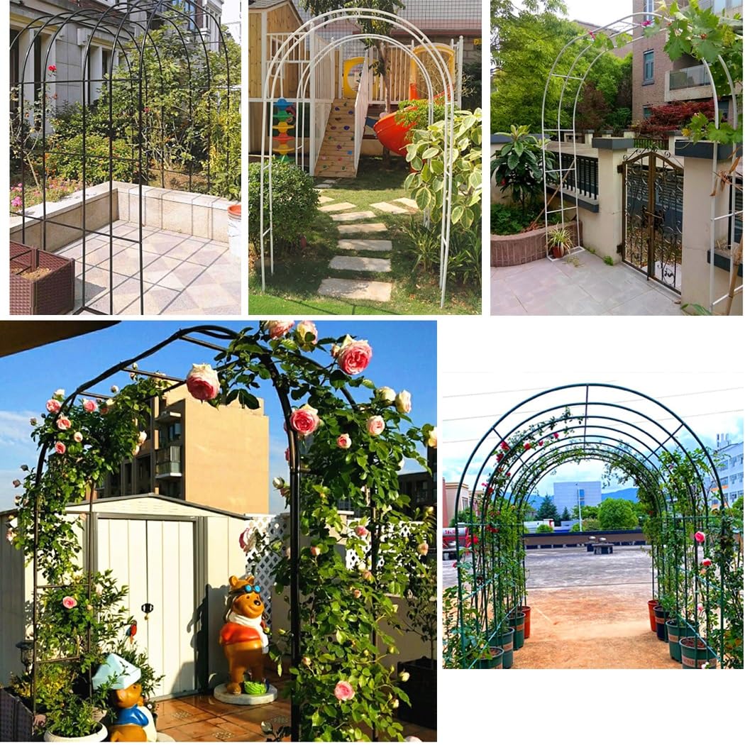 Arco per rose per matrimonio all'aperto, regolabile, 80-350 cm, arco per piante rampicanti, decorazione da giardino durevole per prato, patio, cortile, cerimonia all'aperto (bianco, 280 x 250 cm)