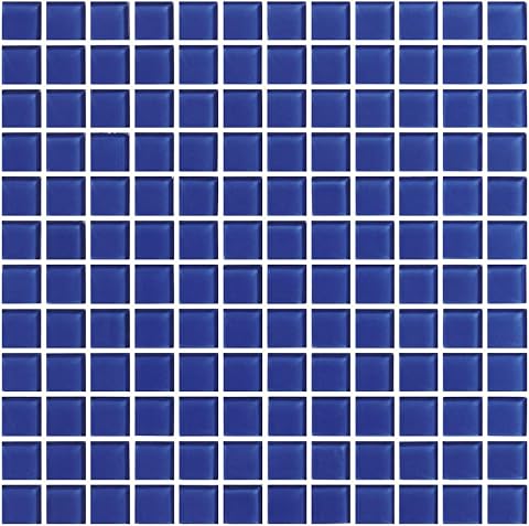 Mosaico de Cristal Templado enmallado de 32x32cm. Azul. No es Gresite