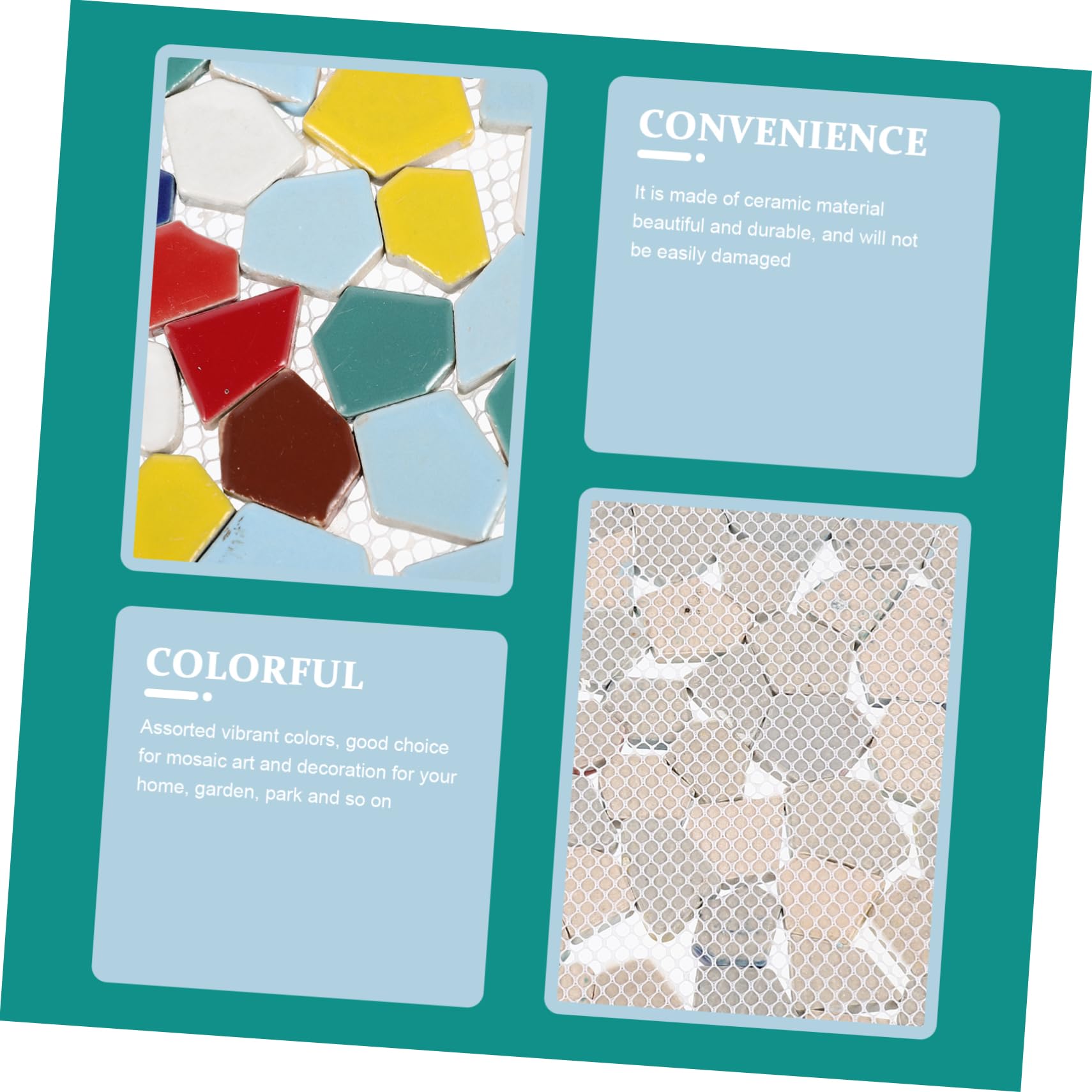 Housoutil Tessere Mosaico in Ceramica per Fai da Te e Artigianato, Forme Irregolari e Delicate, per Decorazioni Creative