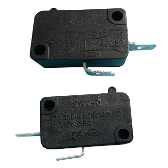 KW7-0 2Pins 16A 125V/250VAC 1NO Electric Microswitch Micro Switches for Microwave Oven Welding Gun Induction Cooker, 6-Pack
