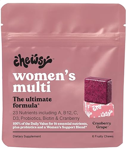 CHEWSY Masticables multivitamĂnicos para mujer, apoyo inmunolĂłgico y energĂ©tico, vitaminas C, B12, A, D, E, ácido fĂłlico, probiĂłticos, biotina, CHEWSY Masticables multivitamĂnicos para mujer, apoyo inmunolĂłgico y energĂ©tico, vitaminas C, B12, A, D, E, ácido fĂłlico, probiĂłticos, biotina,