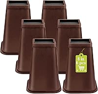 Vista 47 de Paquete de 12 elevadores de muebles de 1 pulgada, elevadores de cama ajustables resistentes para mesa, escritorio, sofá, gabinete, marco de cama