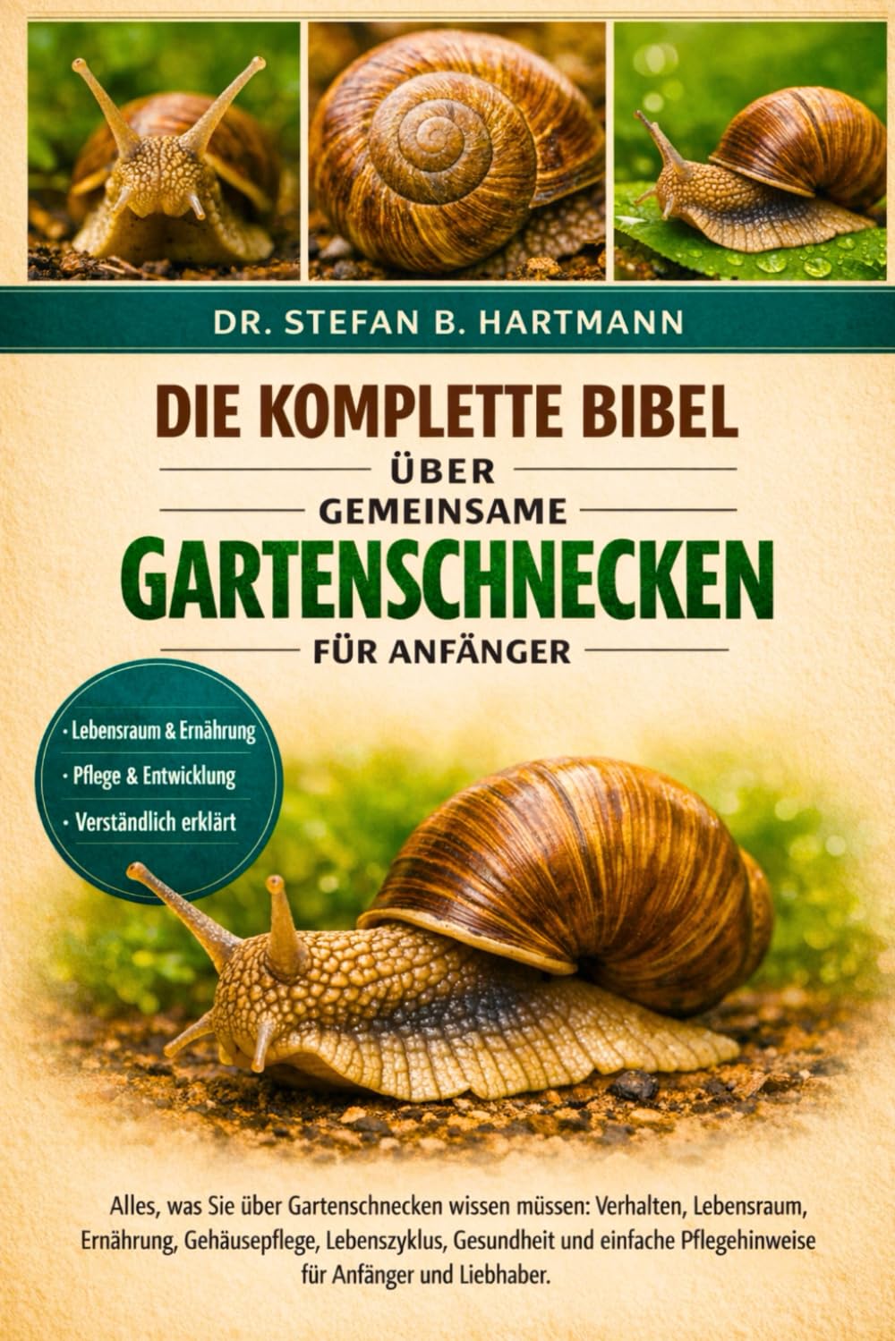 DIE KOMPLETTE BIBEL ÜBER GEMEINSAME GARTENSCHNECKEN FÜR ANFÄNGER: Alles, was Sie über Gartenschnecken wissen müssen: Verhalten, Lebensraum, Ernährung, ... Pflegehinweise für Anfänger und Liebhaber.