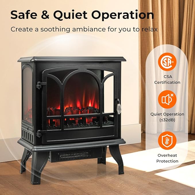 Chimenea Eléctrica GOFLAME 23 pulgadas Freestanding 1400W con Control Remoto miniatura 7