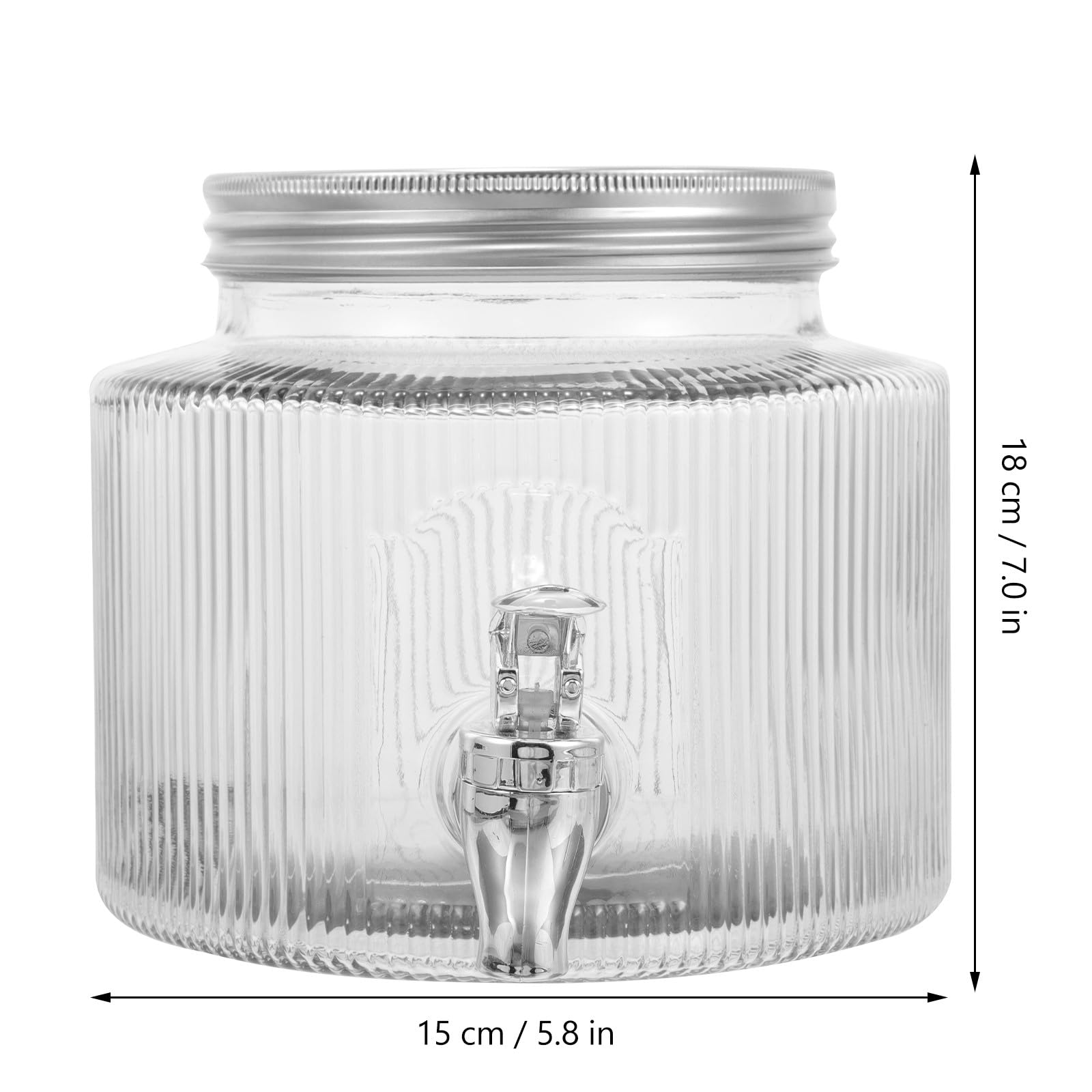 HOMSFOU Wasserspender aus Glas 2,8l mit Zapfhahn Weißer Getränkespenderglas für Einfache Bedienung und Stilvolle Gartenparty oder Picknick