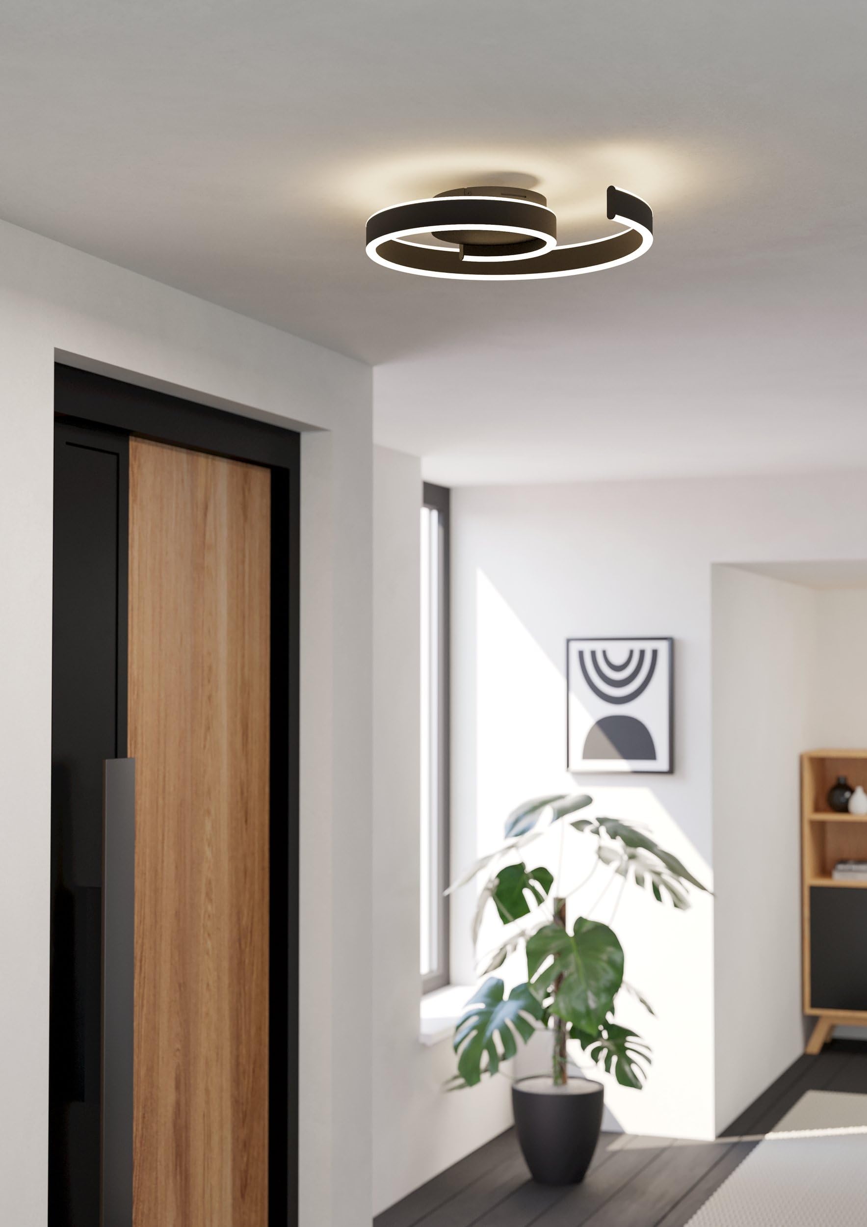 EGLO connect.z Smart-Home LED Deckenleuchte Andabaia-Z, Deckenlampe dimmbar | ZigBee, Matter, App und Sprachsteuerung Alexa, warmweiß-kaltweiß, schwarz