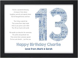 Personalised Birthday Poem Gifts for Her, Him, 13th, 16th, 18th, 21st, 30th, 40th, 50th, 60th Birthday Gifts - Keepsake for Son, Boys, Brother, Girls, Daughter, Sister, Mum, Dad, Grandparents