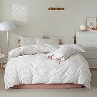 Vista 19 de EAVD Juego de ropa de cama de 3 piezas con funda de edredón floral azul, tamaño Full, algodón suave blanco y azul, juego de ropa de cama coqueto