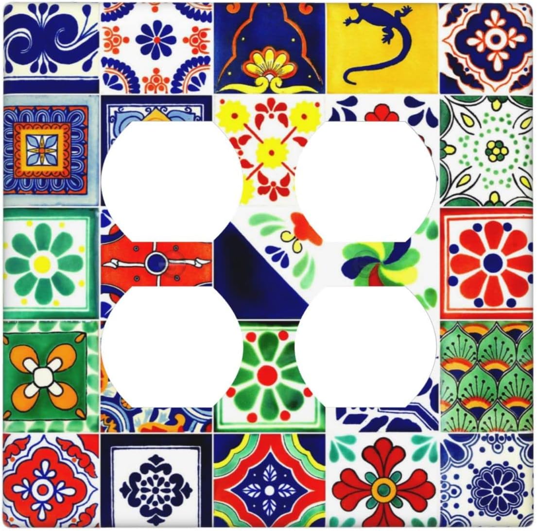 Amazon.co.jp Talavera Mexican Tiles 2 ギャング ダブル デュプレックス レセプタクル アウトレット