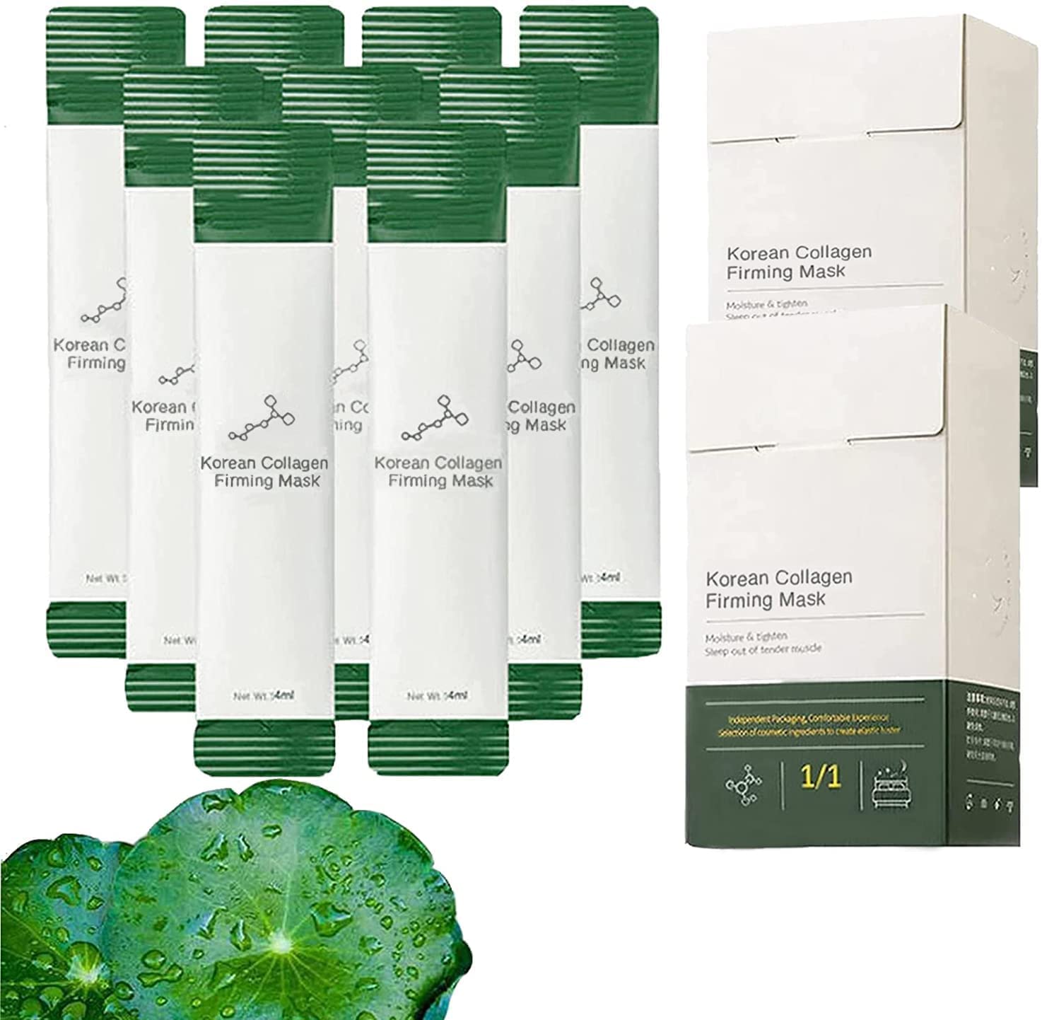 40PCS Korean Collagen Firming Mask,Prime Korean Washfree Collagen