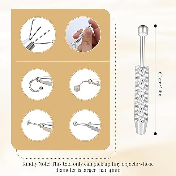 10PCS Piercing Tool Kit, 12G 14G 16G 18G 20G Ear Piercing Kit, Piercing Needles Piercing Taper Ball Grabber Tool for Changing Jewelry, Stainless Steel Insertion Pin for Ears Nose Lip Belly