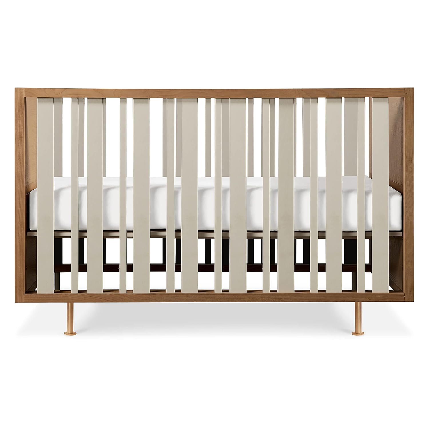 Nursery Works Novella 3-in-1 Convertible Crib in Stained Ash and Ivory, Greenguard Gold and CertiPUR-US Certified