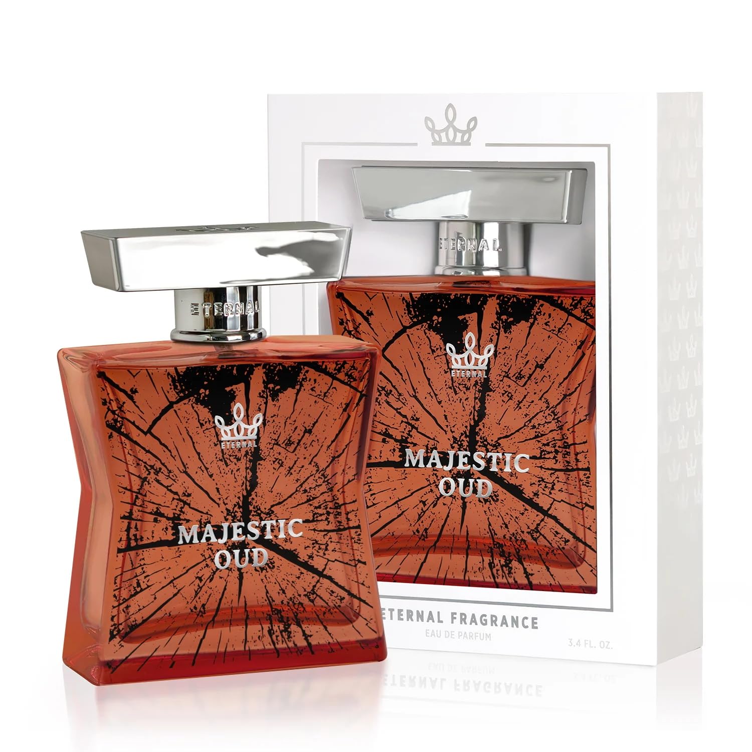 Eternal Fragrance Eternal Majestic Oud EDP Inspired by T.Ford Oud Wood, 3.4 oz (100ml) Long-lasting, Vegan, Clean Ingredients, Unisex Perfume Spray, 2000 sprays per bottle
