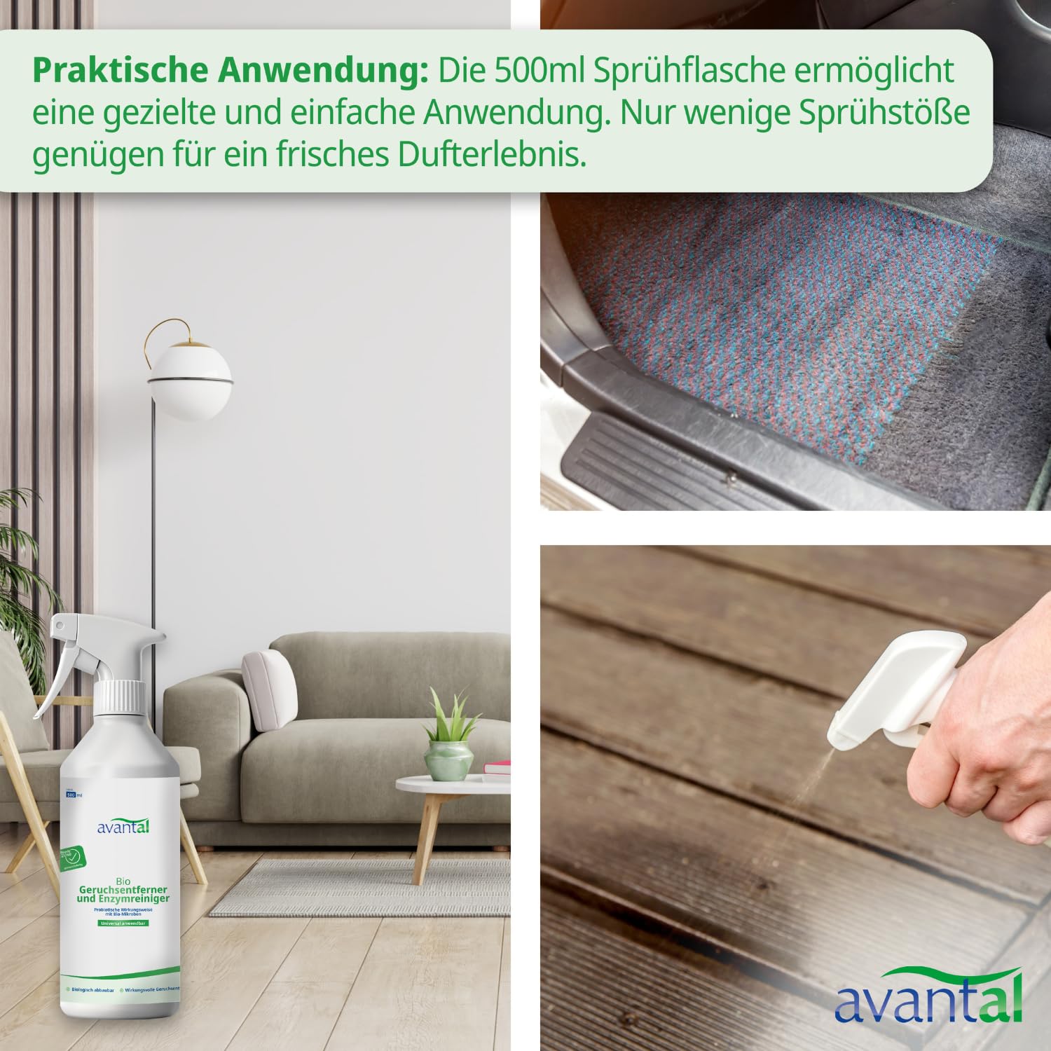 Neutralisateur d'odeurs | puissant désodorisant et nettoyant enzymatique 500 ml – Contre l'urine de chat, spray anti-urine pour chien, contre les odeurs désagréables dans les pièces, les