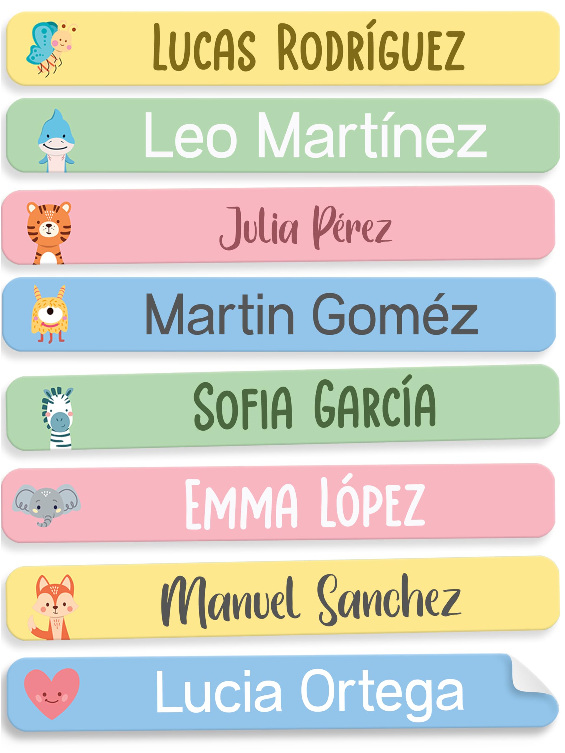 StiKiddo® Set de 225 Etiquetas Personalizadas para Niños en la Escuela - Pegatinas Impermeables para Lápices y Material Escolar - Amarillo