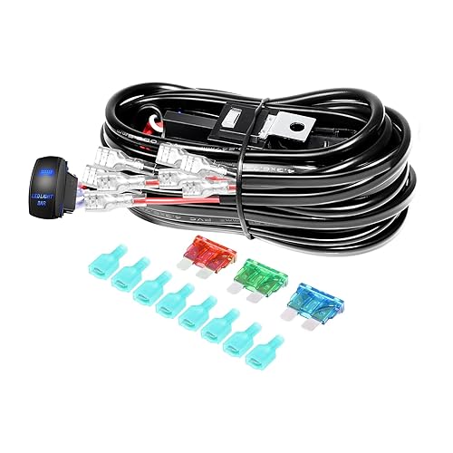 Miniatura 13 de RIGIDON Kit de mazo de cables de barra de luz LED, interruptor basculante de 12 V, 18 AWG, relé de alimentación, cable automotriz para barra de luz