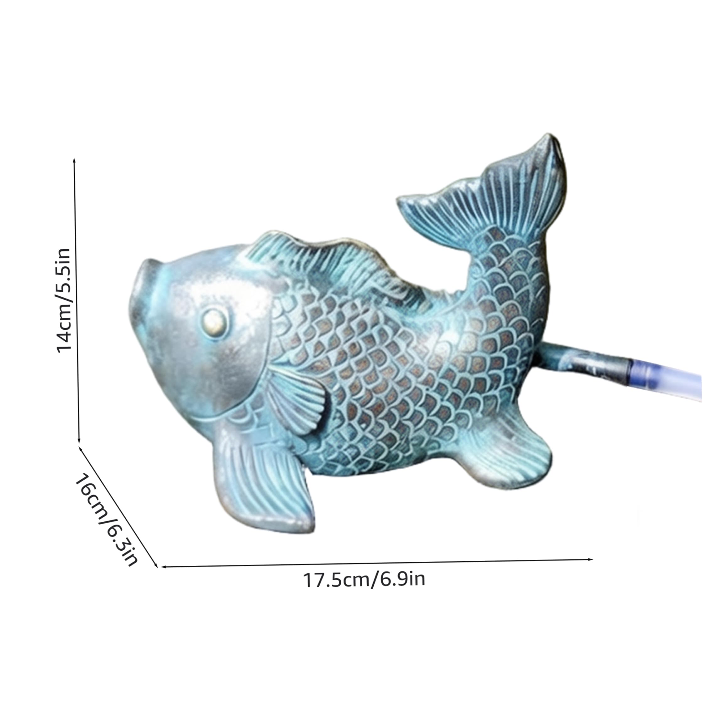 Sputalaghetto a Energia Solare, Piccola Fontana a Forma di Pesce, Decorazione Esterna in Resina per Laghetti da Giardino (6, 89x6, 30x5, 51 Pollici), Ornamenti da Giardino