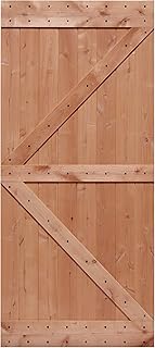 LUBANN 38 in. x 84 in. Rustic British-Brace Hardwood Barn Door Unfinished Knotty Alder Solid Wood Barn Door Slab