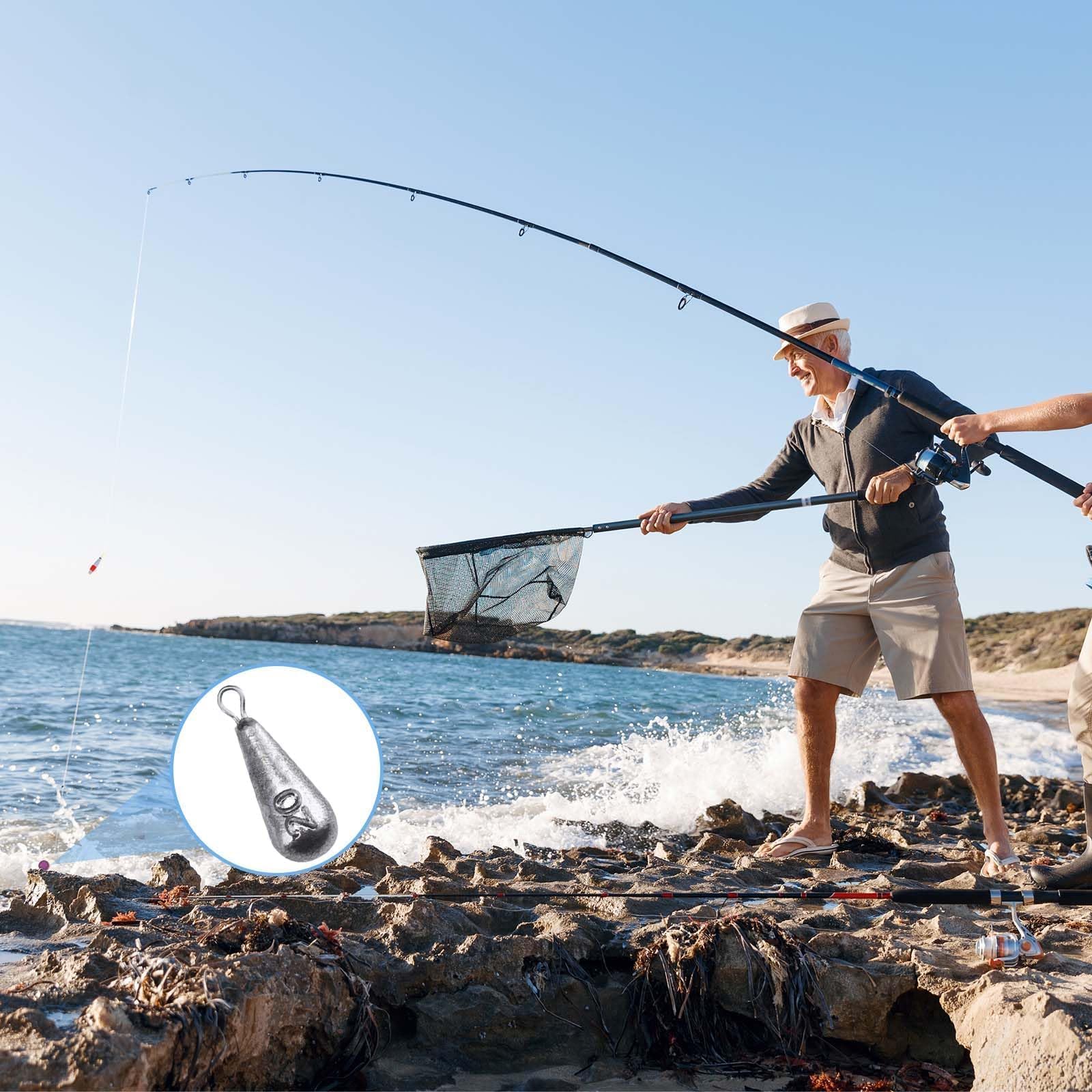 44 Piezas Plomo para Pesca, Diez tamaños, Kit de Pesas para Pesca, Kit de Pesas de Pesca, Plomos de Pesca, Kit de Plomo para Pesca, Plomo de Pesca con Forma de Gota, Kit de Plomo para Pesca
