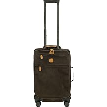 Bric's Life Collection Lightweight Cabin Spinner Luggage Trolley, Olive, 5cm Carry On