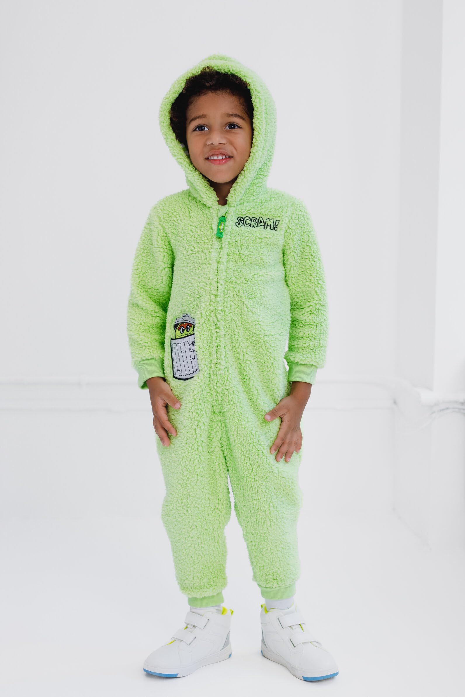Sesame Street Cozy Sherpa Cosplay-Kostüm mit Reißverschluss, für Neugeborene bis Kleinkinder, Größen (Neugeborene - 4T)