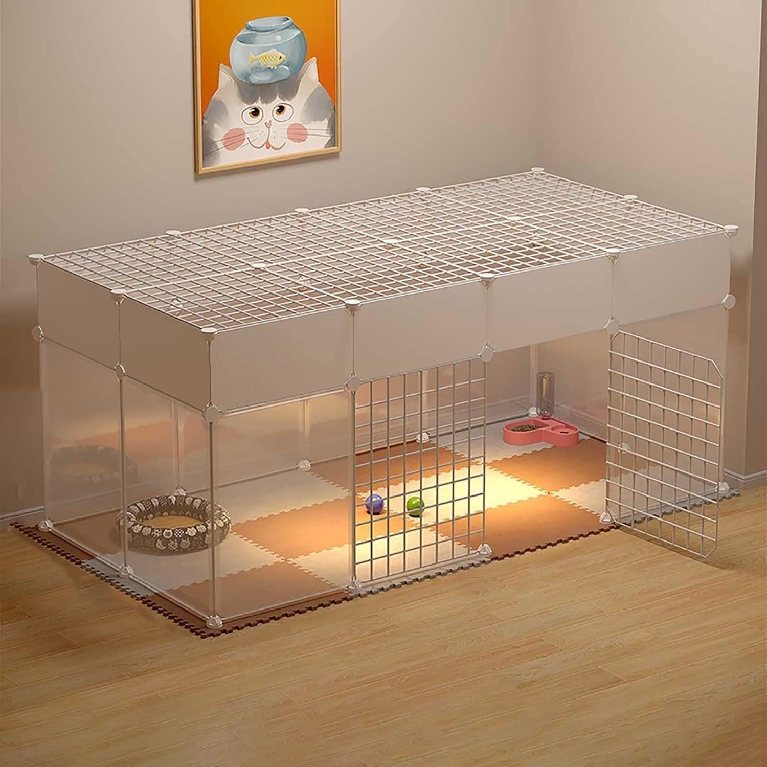 Ventilazione Gabbia for Gatti: Piccola, in Metallo, smontabile e Facile da Pulire(147x75x65cm(B))