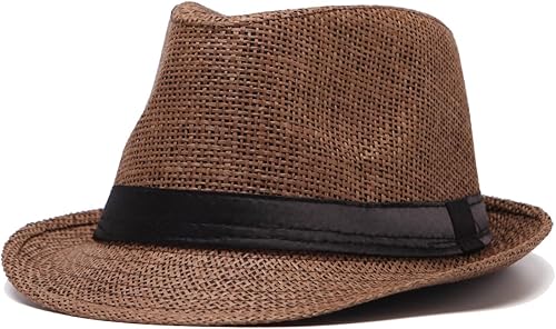 Miniatura 5 de LADYBRO Sombreros Fedora para hombre - Sombrero de Panamá, sombrero de paja, sombrero de trilby, sombrero de verano (paquete de 3)
