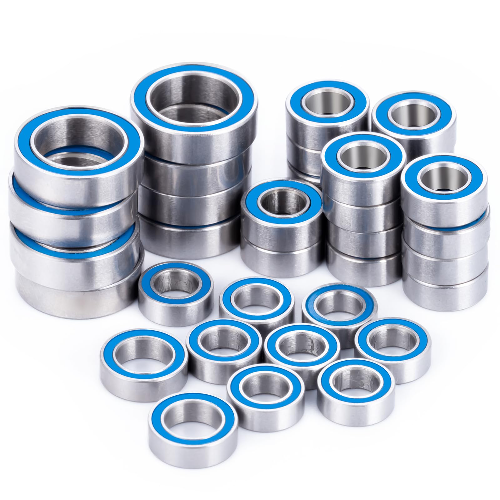 BRKRC 36pcs Steel RC Bearings Sealed Bearing Kit for Tra-xxas 1/16 Mini Slash E-Revo Summit VXL Rally 4WD