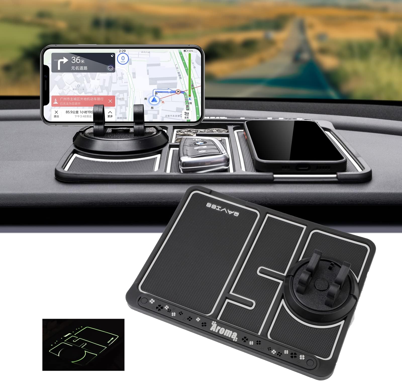 Auto-Armaturenbrett Ablage Für Kia EV9 2024-2025 - Praktische Aufbewahrungsbox Hinter Dem Bildschirm