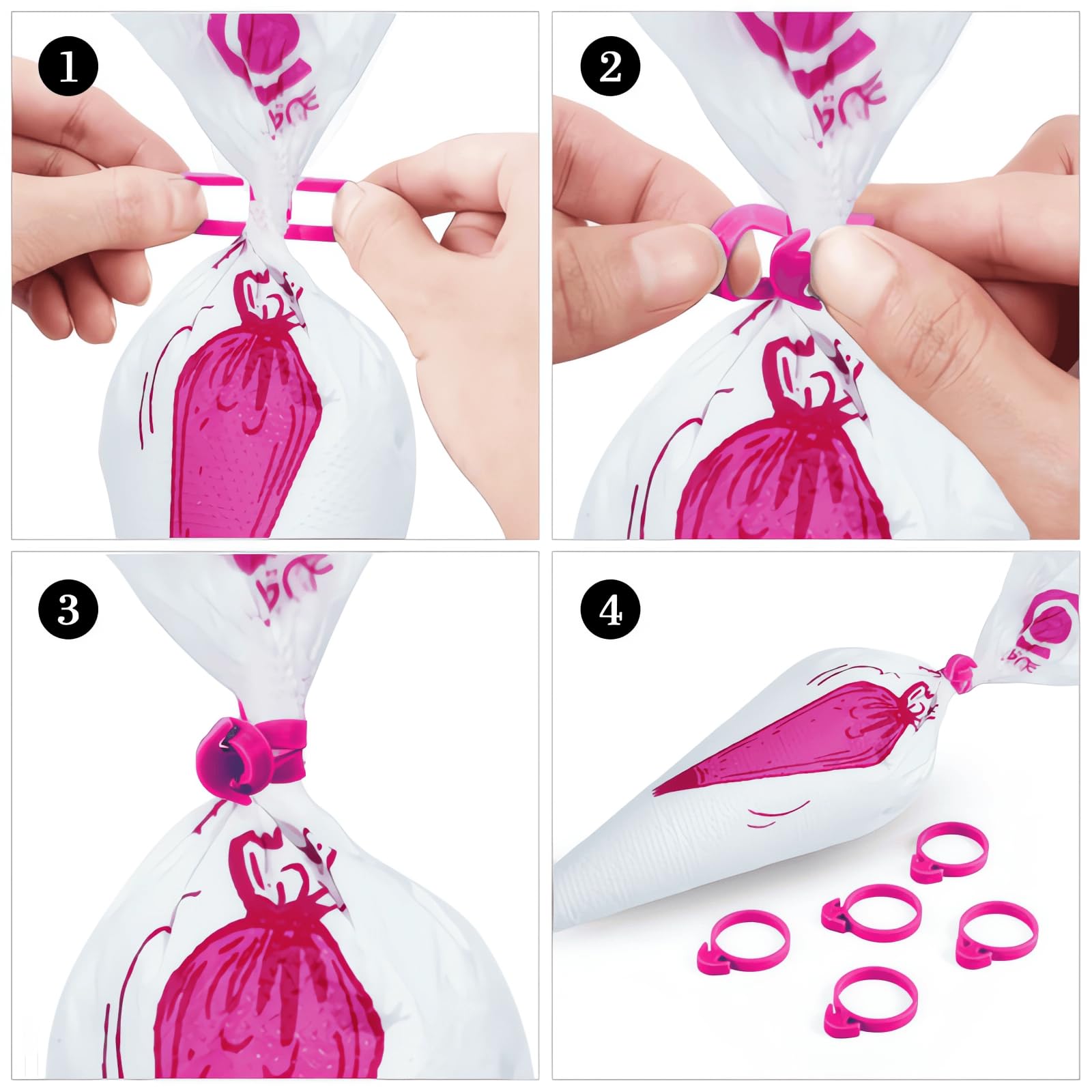 Set Di 5 Beccucci Per Sac à Poche In Acciaio Inox Per Decorazioni Di Torte E Cupcake, Lavabili In Lavastoviglie - 2