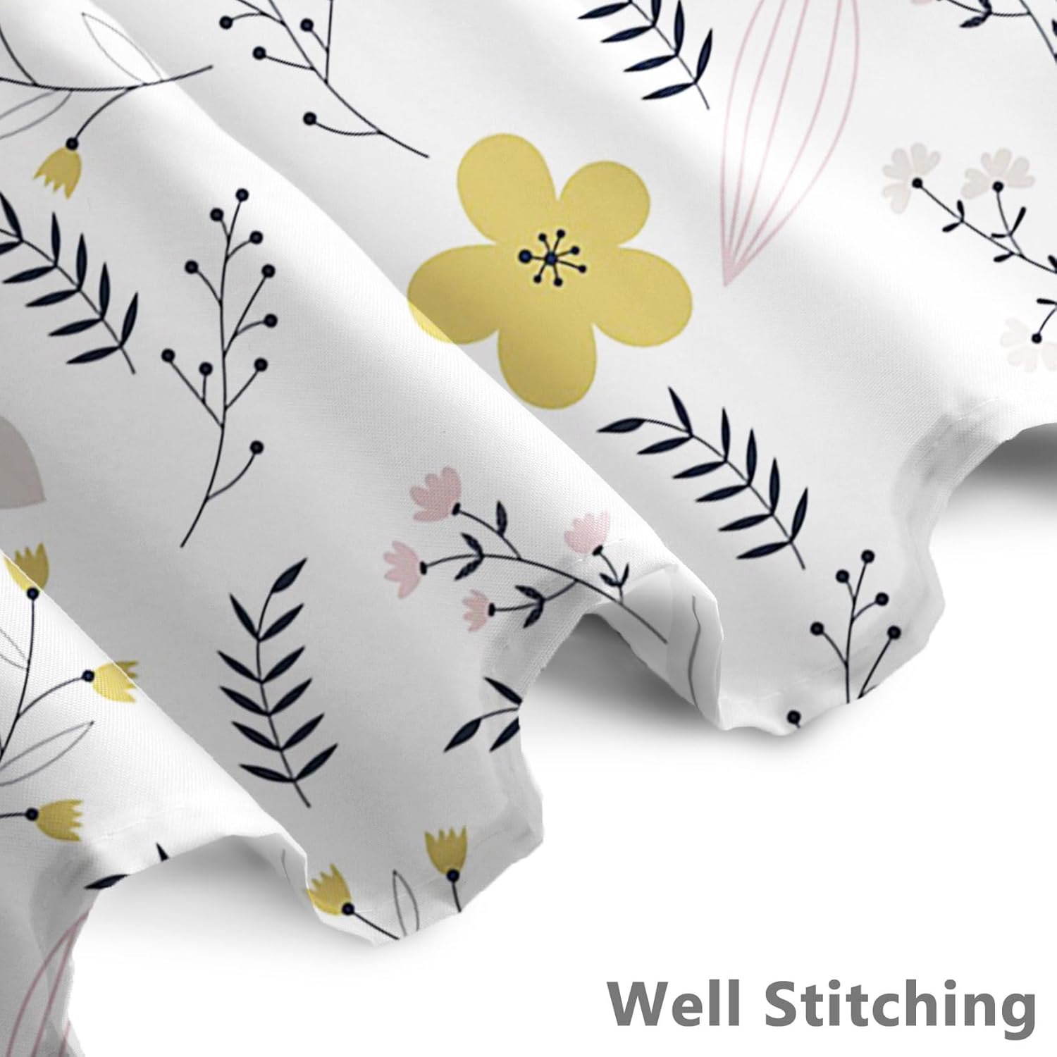 Renaiss 72x72 Inches Floral Shower Curtain Abstract Colorful Flower Botanical Leaves Bath Curtain Boho Modern Minimalism Fabric Shower Curtains for Bathroom Decor Set Waterproof with Hooks