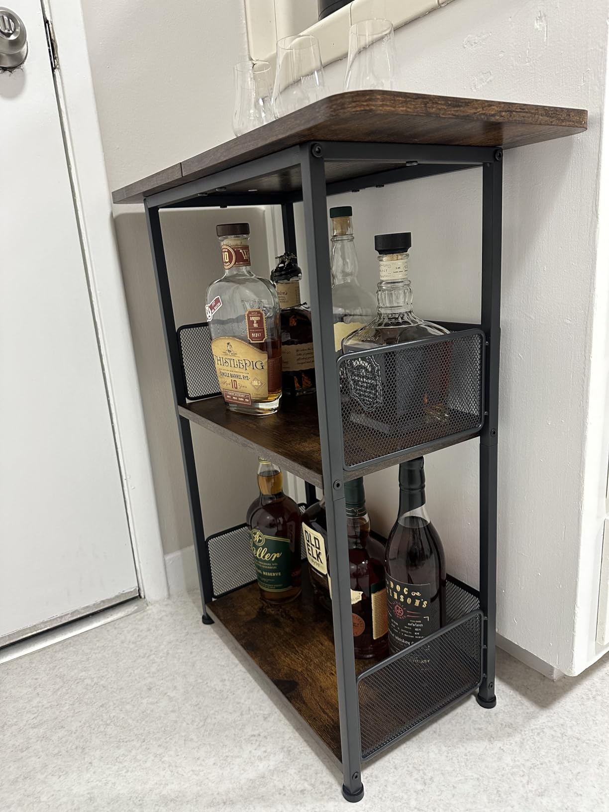 $9/mo - Finance Floor Standing Freestanding Whiskey Rack: 3 Tier Wine ...
