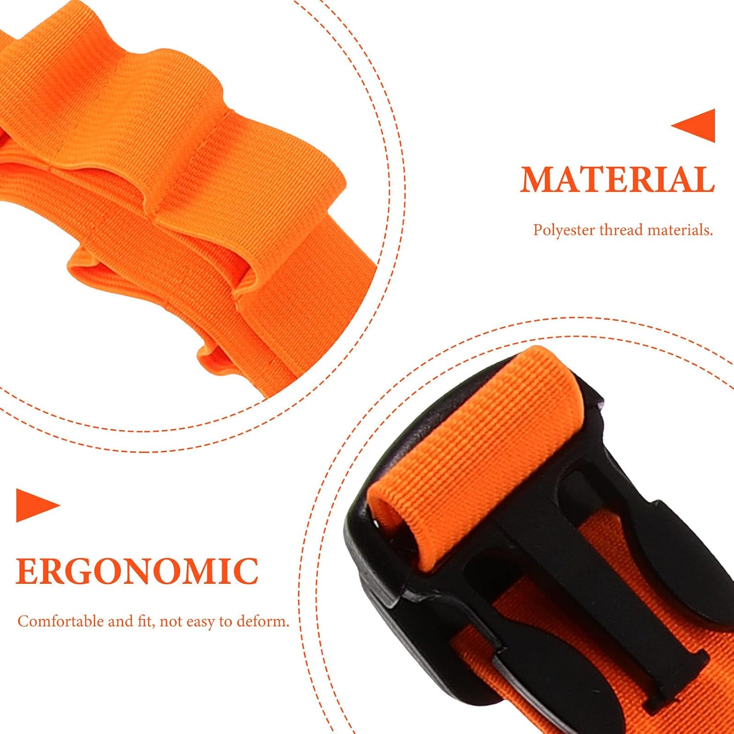 Reusable Running Bib Belt Orange Polyester Thread Race Belt