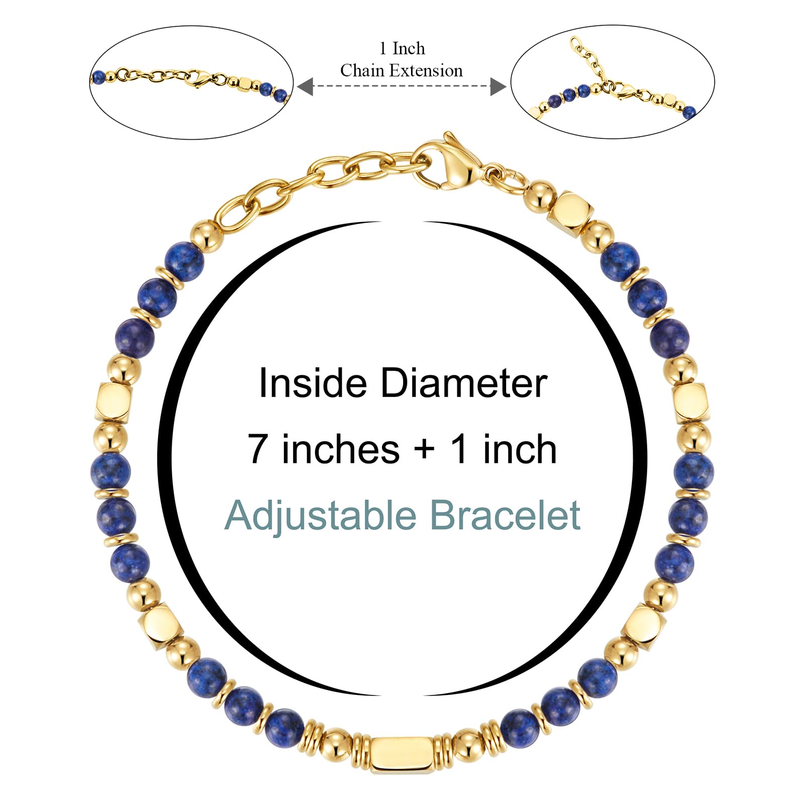 SIUMAL Bracciali Donna, Bracciale Bohémien in Pietra Naturale e Acciaio Inossidabile per Donna, Regalo Di Compleanno, Regalo Di Natale per La Mamma