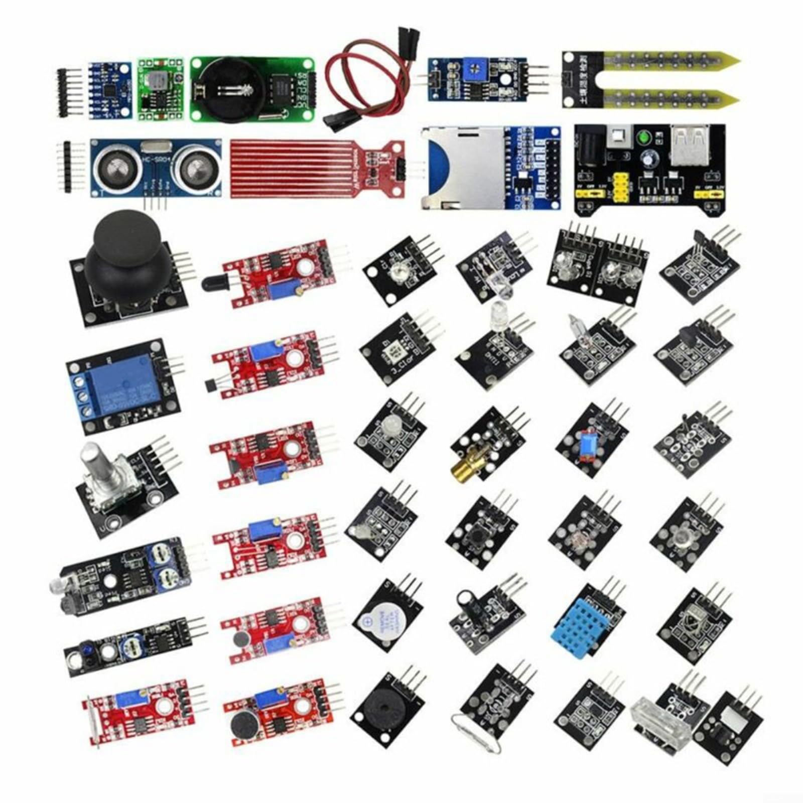 Kit de sensores 45 en 1 para Raspberry Pi con módulos de circuito impreso PCB
