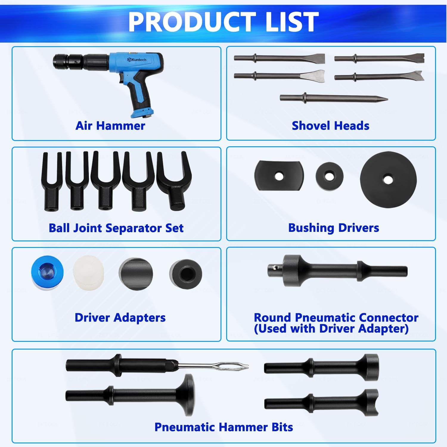 28PCS Air Hammer Kit, Pneumatic Hammers 2500 BPM, Air Hammer Piece Chisel Set with Carrying Case & Gloves