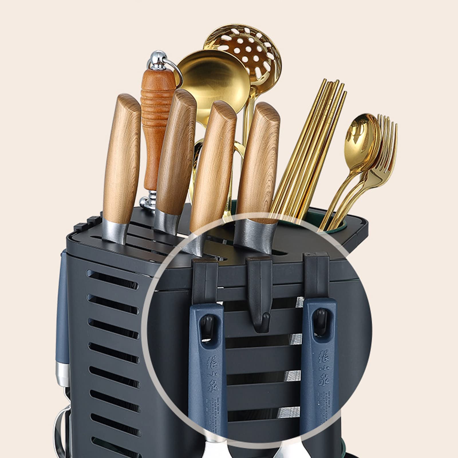 PANGBOER Étagère multifonction pour ustensiles de cuisine - Organisateur de baguettes - Support rotatif pour cuisine
