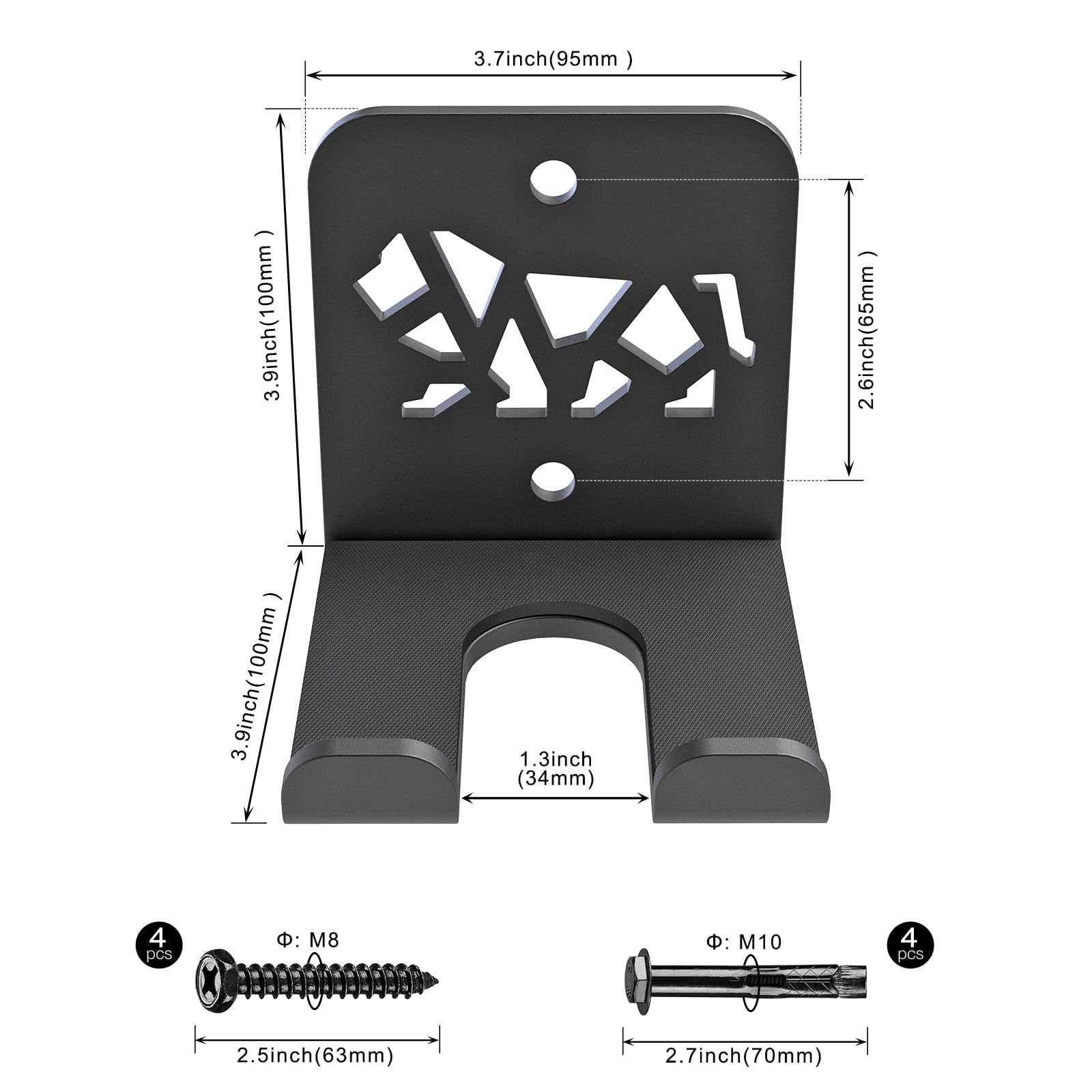 Kipika Supporto versatile per bilanciere da parete con ganci per bilancieri, può contenere barre di dimensioni inferiori a 33 mm e accessori per il fitness, salvaspazio, organizzazione della palestra