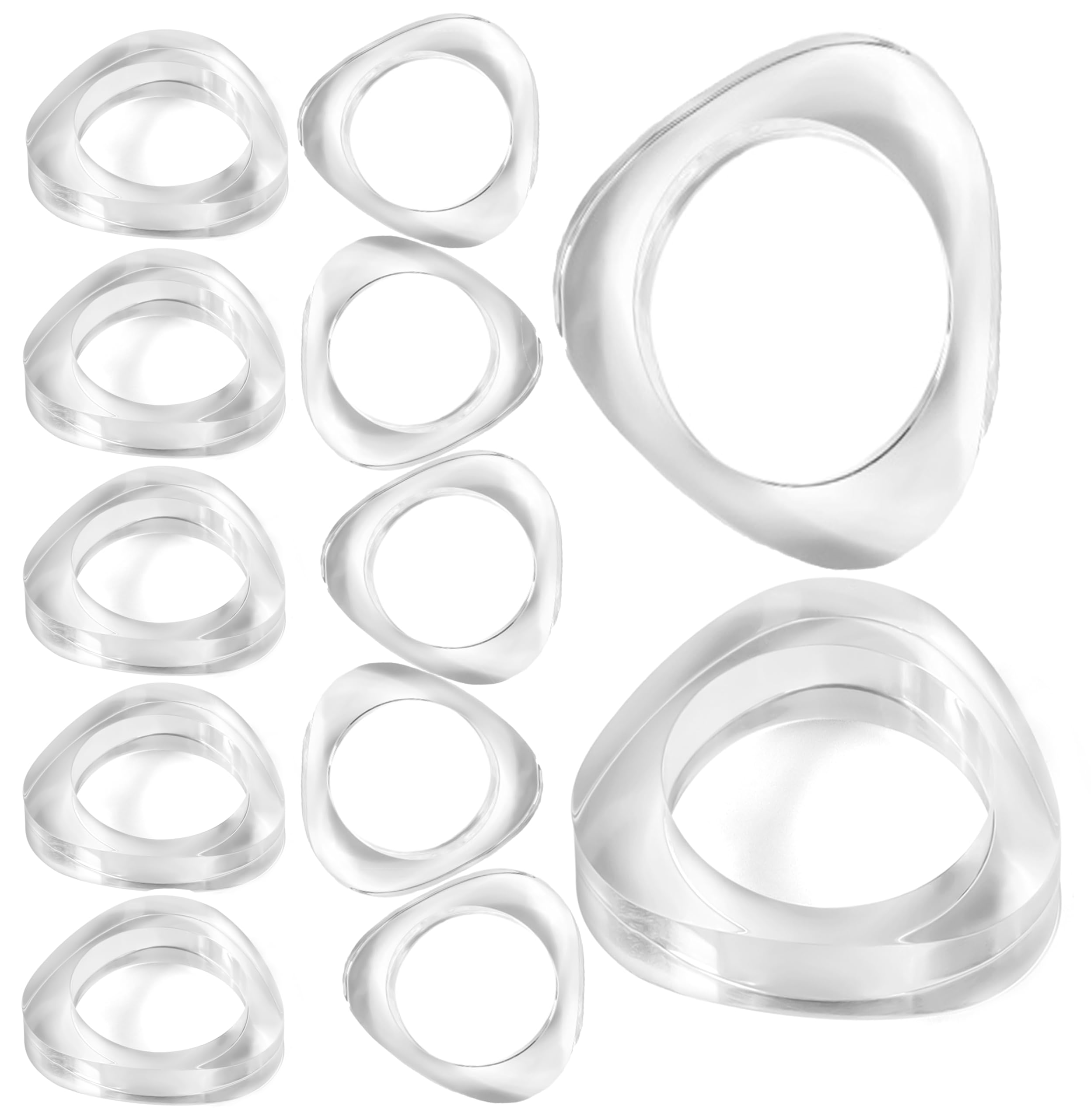 ALPHA Living HOME Transparent Napkin Rings – Set of 12 Elegant Acrylic Napkin Holders for Cloth Napkins | Serviette Rings for Dining Table, Wedding, Party & Holiday Decor