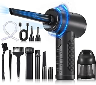 Compressed Air Duster, Cordless Air Duster & Vacuum 2 in 1, Electric Duster Reusable, 91000RPM Computer Vacuum Cleaner, Dust Blower for Computer, Car, Keyboard Clean, Replaces Compressed Air Cans