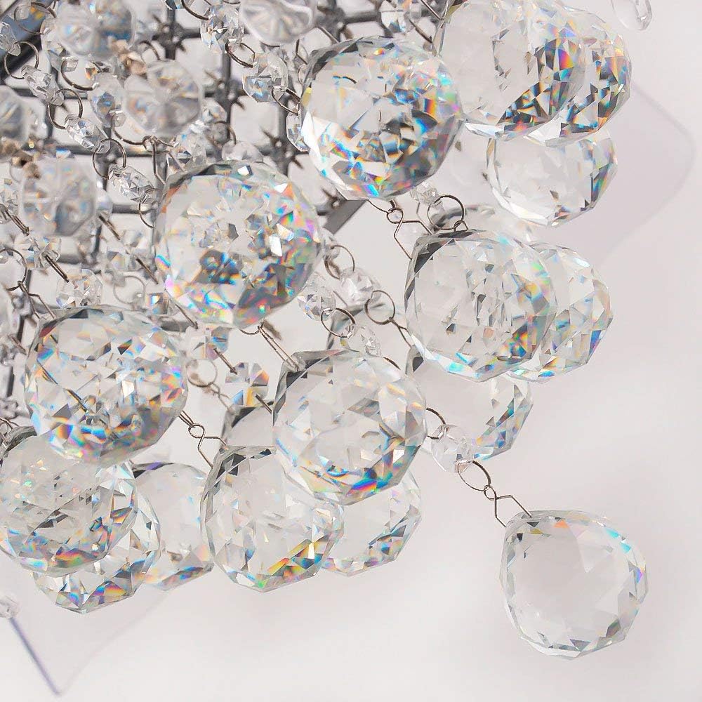 Review Product LuxureFan Modern Crystal Ceiling Fan Light for Living Room Restaurant with 8 Foldable Transparent Acrylic Leaves with Invisible Take-Off Remote Chandeliers of Sand Nickel 42 Inch