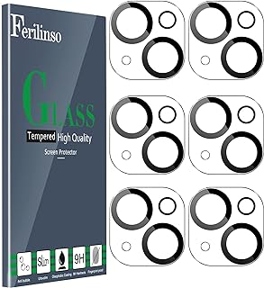 Ferilinso for iPhone 14 iPhone 15 iPhone 14 Plus iPhone 15 Plus Camera Lens Protector for iPhone 13 13 Mini Camera Lens Screen Protector Accessories Camera Cover 9h Protection Case friendly 6 Pack