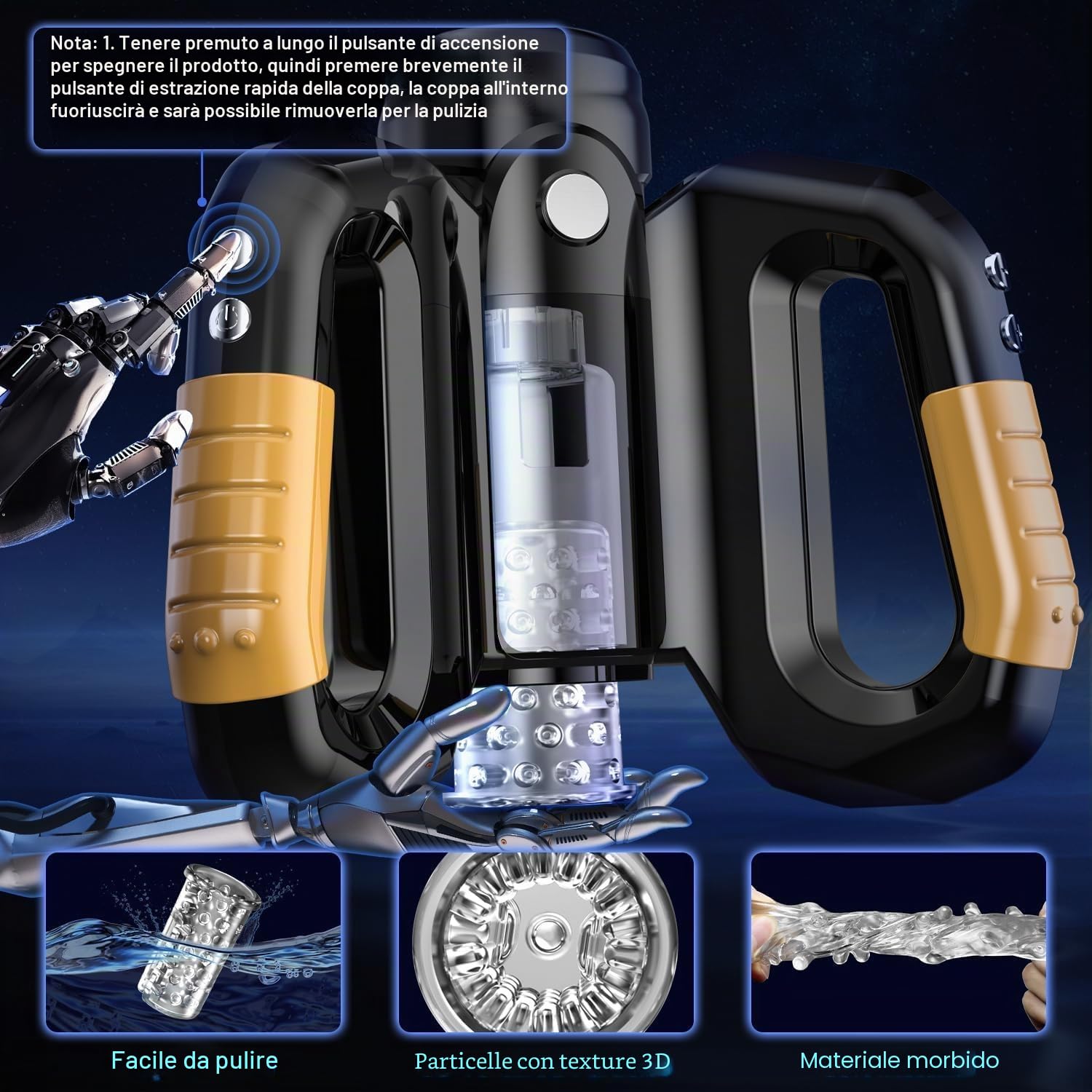 Masturbatore Masturbatore Maschio, Giocattolo Del Sesso, Macchina Del Pompino Da Uomo, 10 Modalità Di Spinta E 10 Modalità Di Rotazione, Con E Supporto Tascabile, Masterburbater Automatico Per