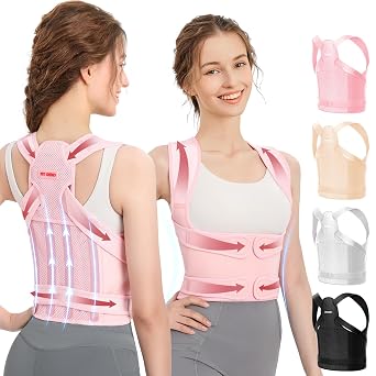 Fit Geno Back Brace Posture Corrector for Women and Men, Shoulder Straightener, Adjustable Full Back Support, Upper and Lower Back Pain Relief - Scoliosis, Hunchback, Thoracic, Spine Corrector L